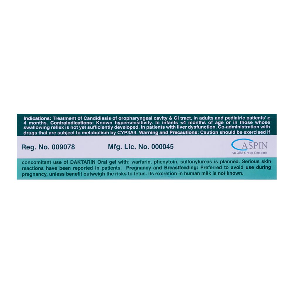Aspin Pharma Daktarin Oral Gel, Sugar-Free, 20mg/g product image 4 - Bolanclinic
