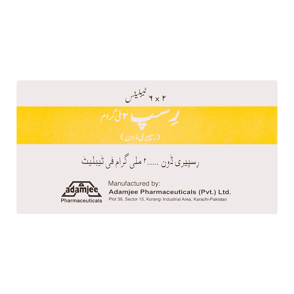 Adamjee Pharmaceuticals Risp Tablet, 2mg, 12-Pack product image 2 - Bolanclinic