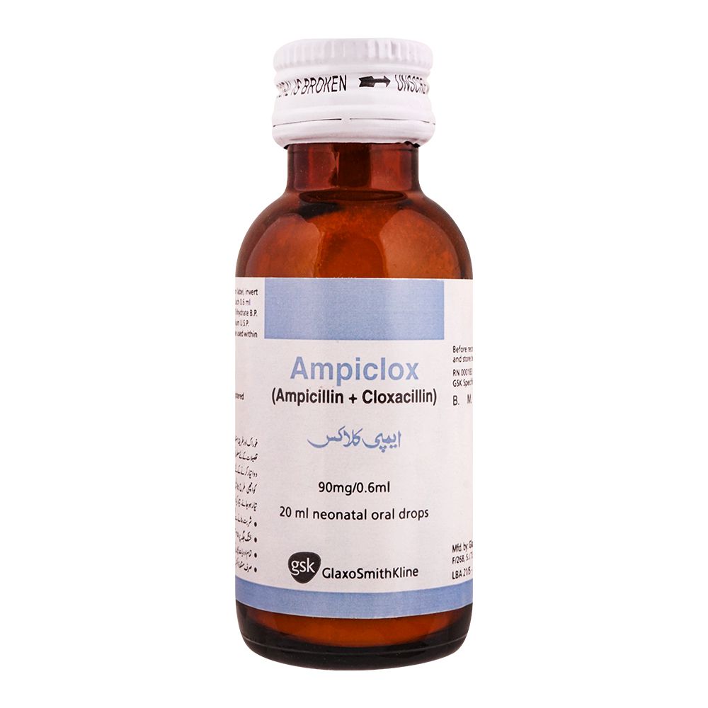 GSK Ampiclox Neonatal Oral Drops, 90mg/0.6ml, 20ml product image - Bolanclinic