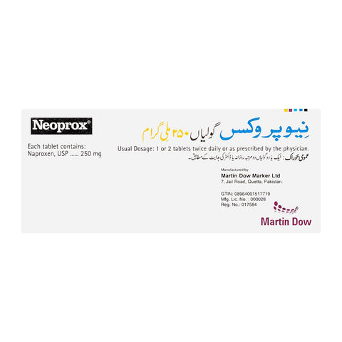 Martin Dow Neoprox Tablet, 250mg, 1-Strip product image 2 - Bolanclinic