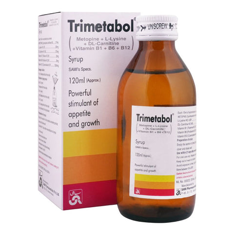 Sami Pharmaceuticals Trimetabol Syrup, 120ml product image - Bolanclinic