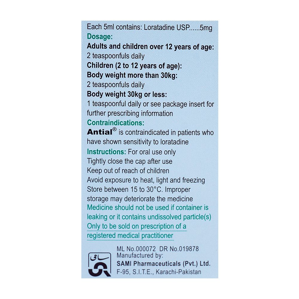 Sami Pharmaceuticals Antial Oral Suspension, 30ml product image 2 - Bolanclinic