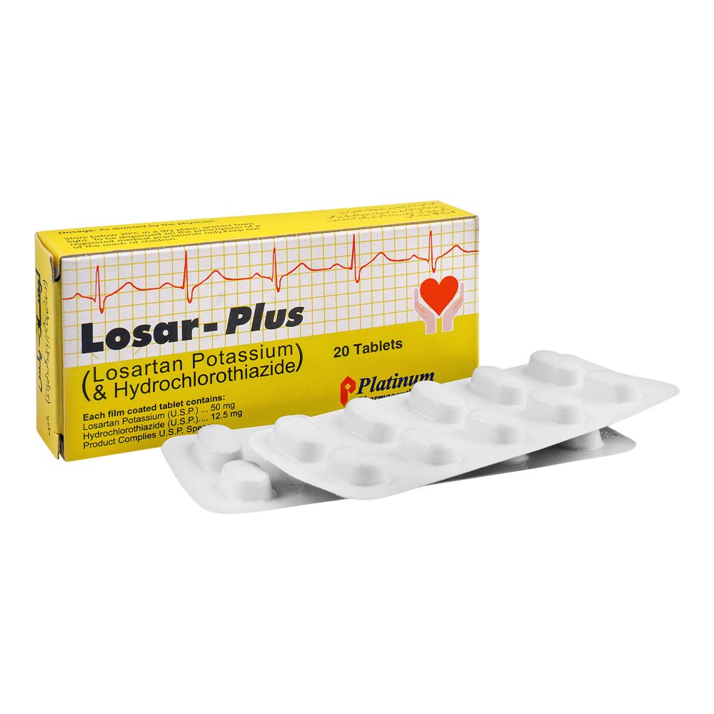 Platinum Pharmaceuticals Losar-Plus Tablet, 50mg/12.5mg, 20-Pack product image - Bolanclinic
