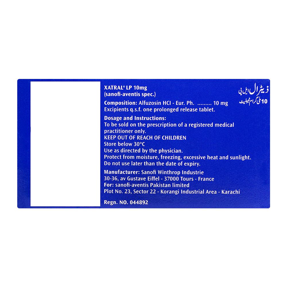 Xatral LP Tablet, 10mg, 30-Pack product image 2 - Bolanclinic