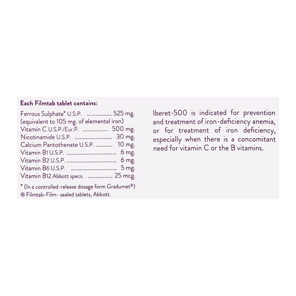 Abbott Iberet-500 Gradumet Tablet, 30-Pack product image 3 - Bolanclinic