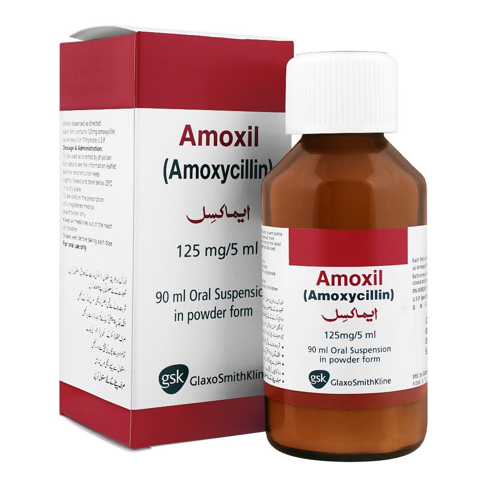 GSK Amoxil Syrup, 125mg/5ml, 90ml product image - Bolanclinic