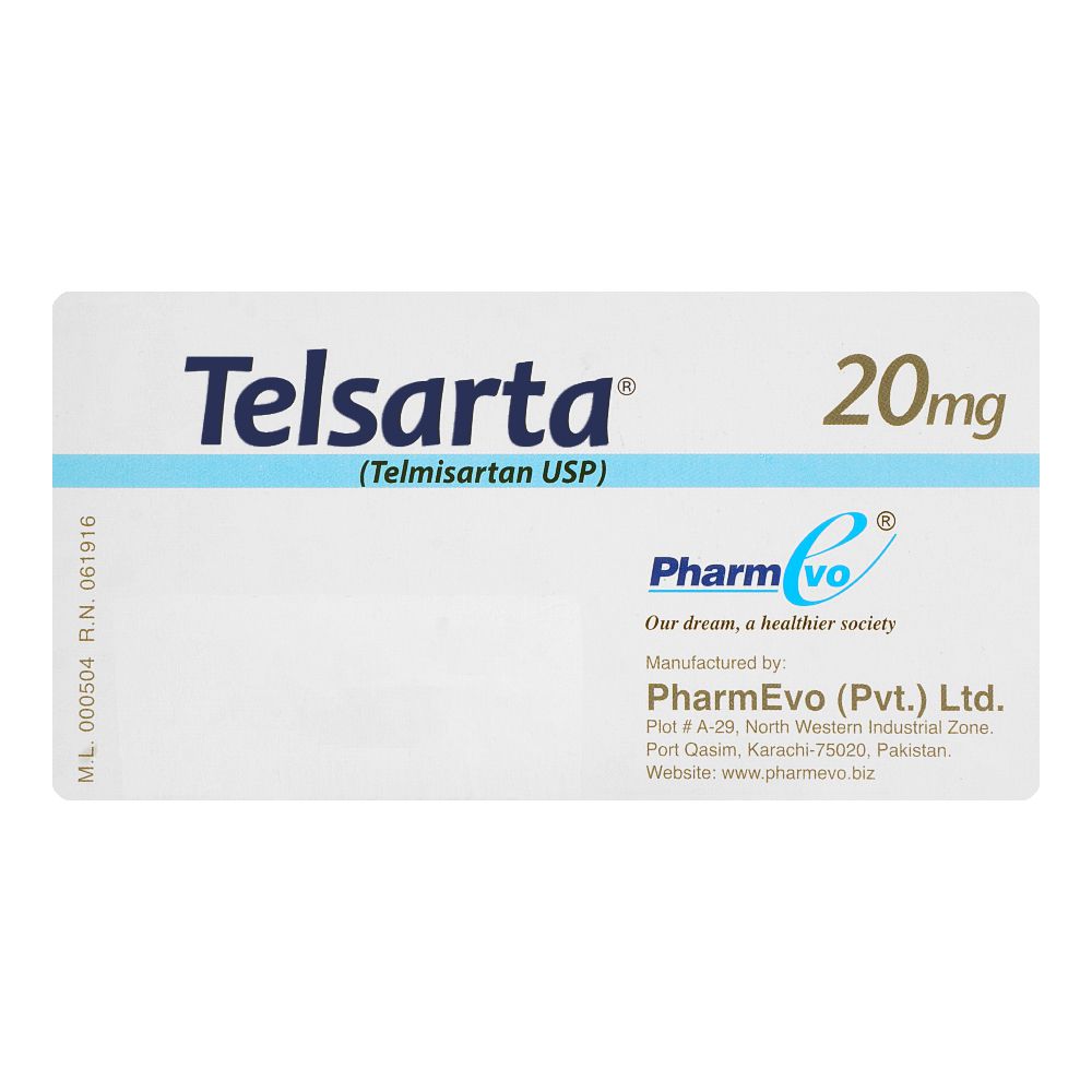 PharmEvo Telsarta Tablet, 20mg, 10-Pack product image 2 - Bolanclinic