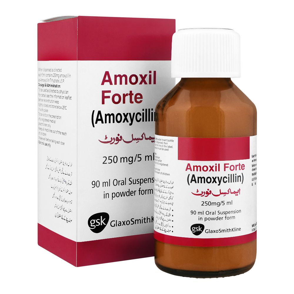 GSK Amoxil Forte Syrup, 250mg/5ml, 90ml product image - Bolanclinic