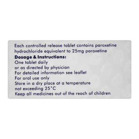GSK Seroxat CR Tablet, 25mg, 30-Pack product image 2 - Bolanclinic