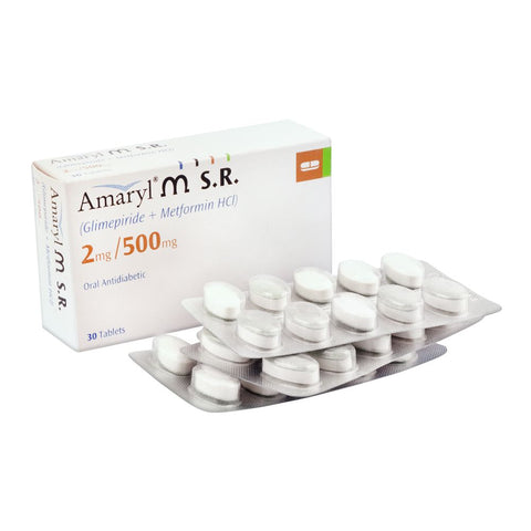 Amaryl-M S.R Tablet, 2mg/500mg, 30-Pack product image - Bolanclinic