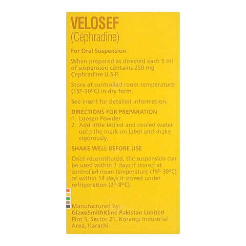 GSK Velosef Suspenion, 125mg/90ml product image 2 - Bolanclinic