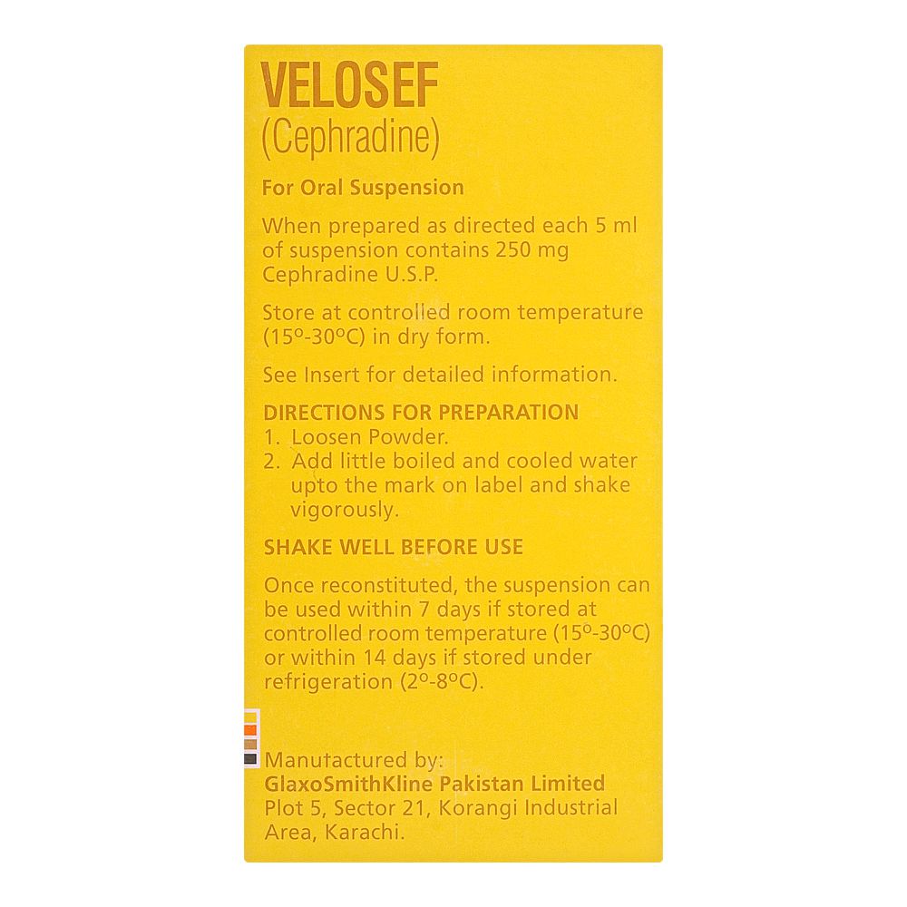 GSK Velosef Suspension, 250mg/90ml product image 2 - Bolanclinic