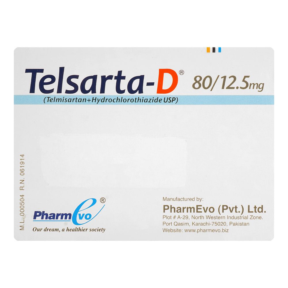 PharmEvo Telsarta-D Tablet, 80/12.5mg, 14-Pack product image 2 - Bolanclinic