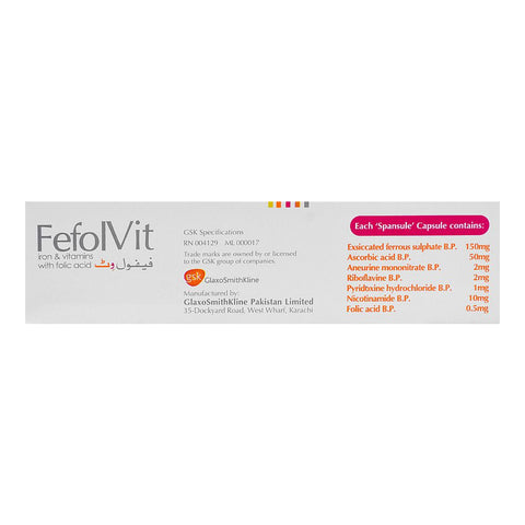 GSK Fefol Vit Spansule Capsule, 1-Strip product image 3 - Bolanclinic