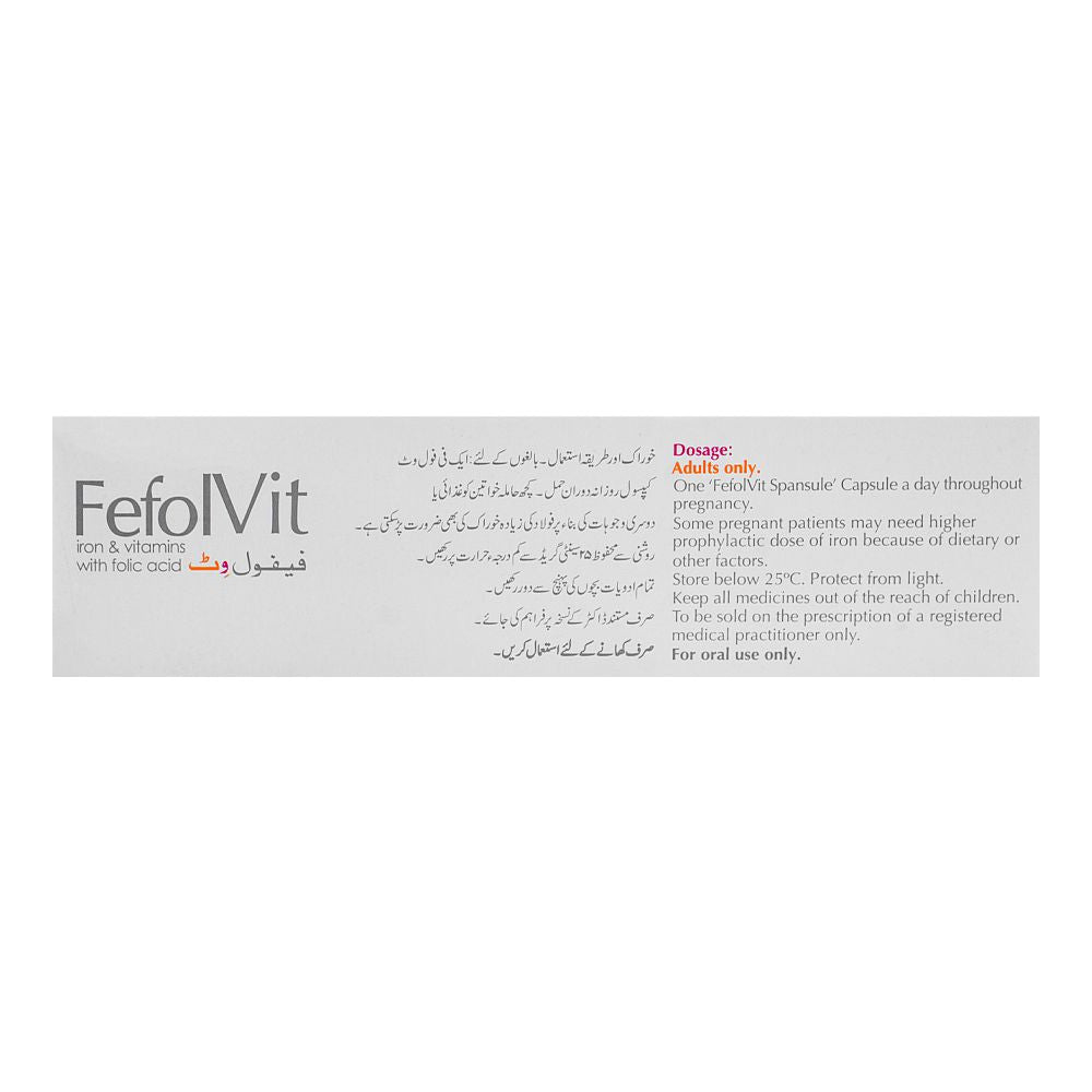 GSK Fefol Vit Spansule Capsule, 1-Strip product image 4 - Bolanclinic