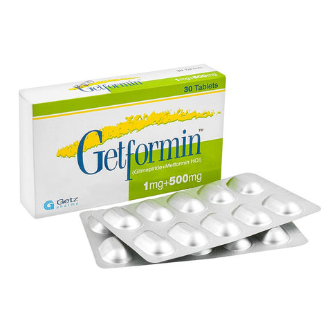 Getz Pharma Getformin Tablet, 1mg + 500mg, 30-Pack product image 2 - Bolanclinic
