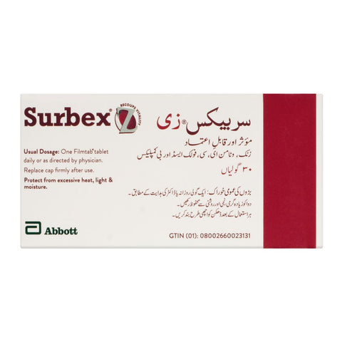 Abbott Surbex Z Tablet, 30-Pack product image 2 - Bolanclinic