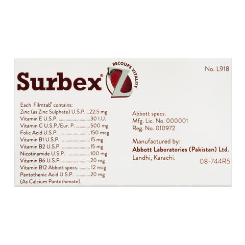 Abbott Surbex Z Tablet, 30-Pack product image 4 - Bolanclinic