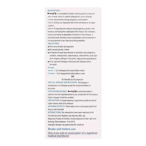 Sami Pharmaceuticals Intig-D Suspension, 60ml product image 2 - Bolanclinic