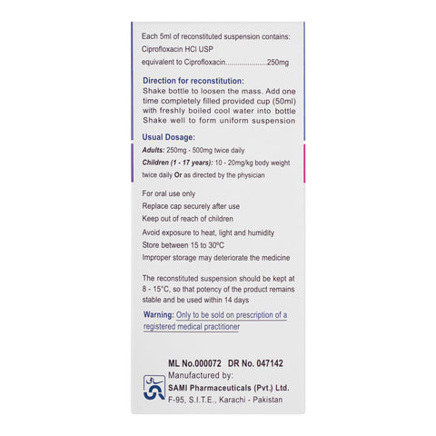 Sami Pharmaceuticals Novidat Dry Suspension, 250mg/5ml product image 3 - Bolanclinic