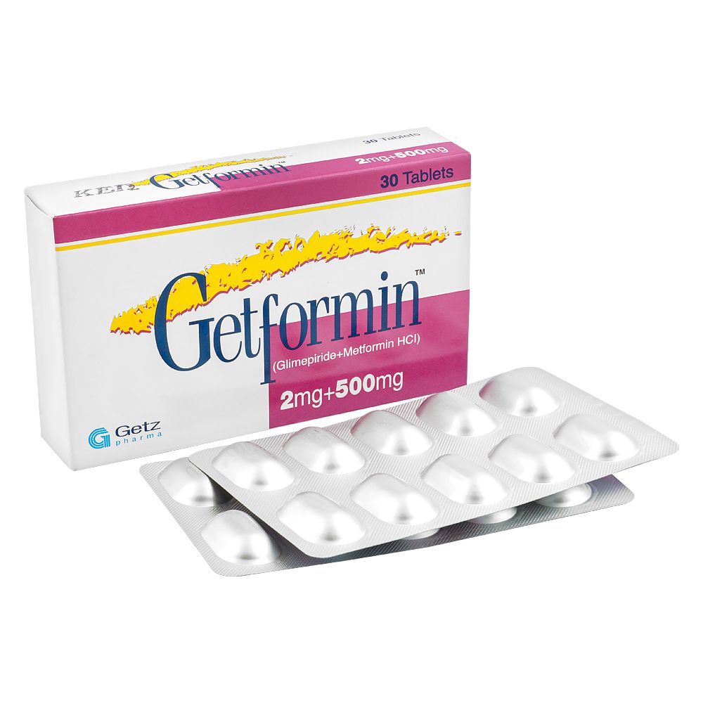Getz Pharma Getformin Tablet, 2mg + 500mg, 30-Pack product image 2 - Bolanclinic