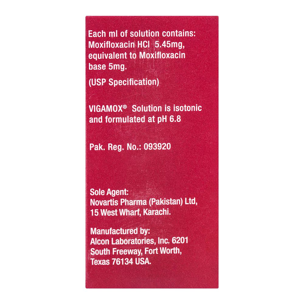 Novartis Pharmaceuticals Vigamox 0.5% Eye Drops, 5ml product image 2 - Bolanclinic