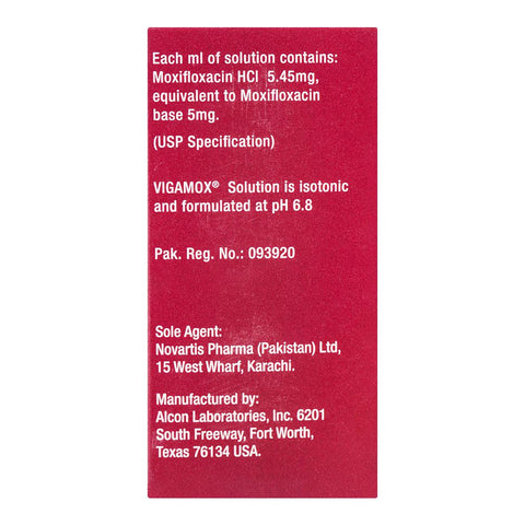 Novartis Pharmaceuticals Vigamox 0.5% Eye Drops, 5ml product image 2 - Bolanclinic