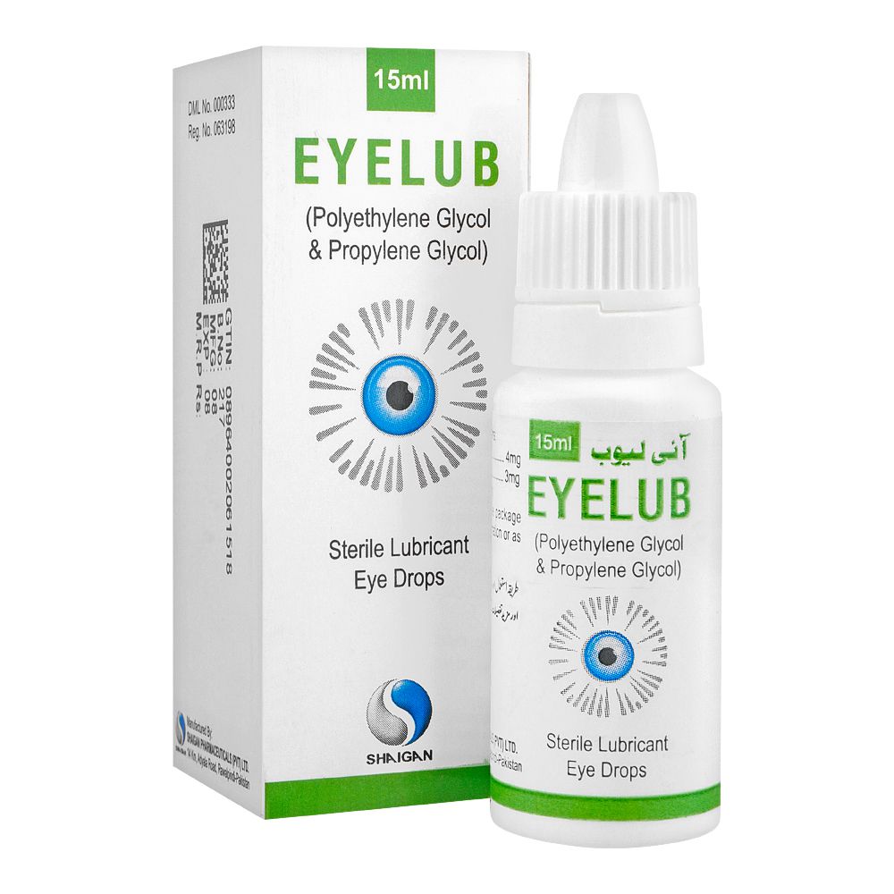 Shaigan Pharmaceuticals Eyelub Sterile Lubricant Eye Drops, 15ml product image - Bolanclinic