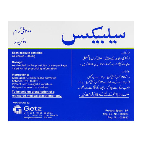Getz Pharma Celbexx Capsule, 200mg, 1-Strip product image 2 - Bolanclinic