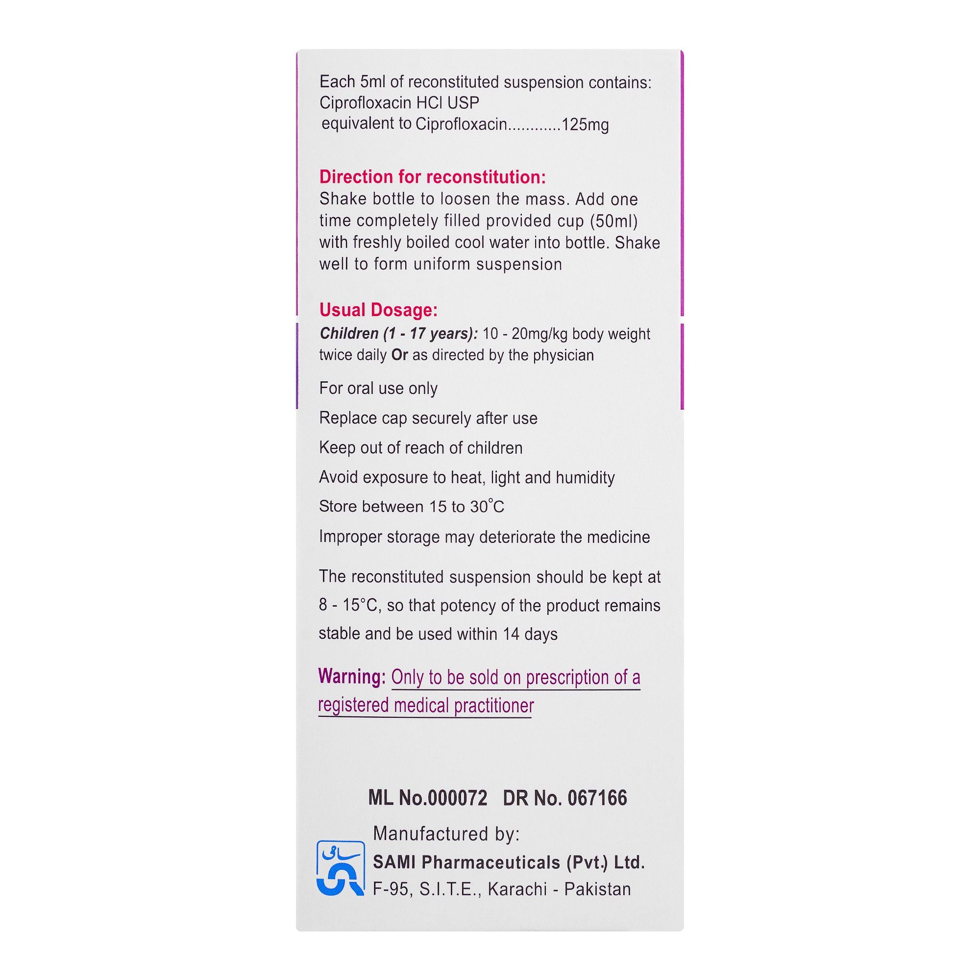 Sami Pharmaceuticals Novidat Dry Powder For Suspension, 125mg/5ml product image 3 - Bolanclinic