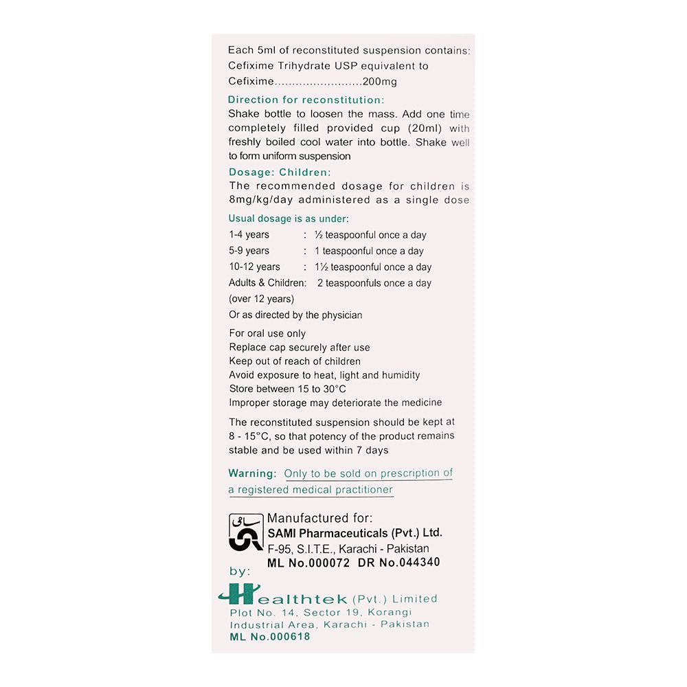 Sami Pharmaceuticals Caricef DS Suspension, 30ml product image 4 - Bolanclinic