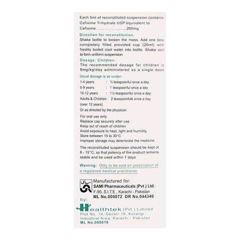 Sami Pharmaceuticals Caricef DS Suspension, 30ml product image 4 - Bolanclinic