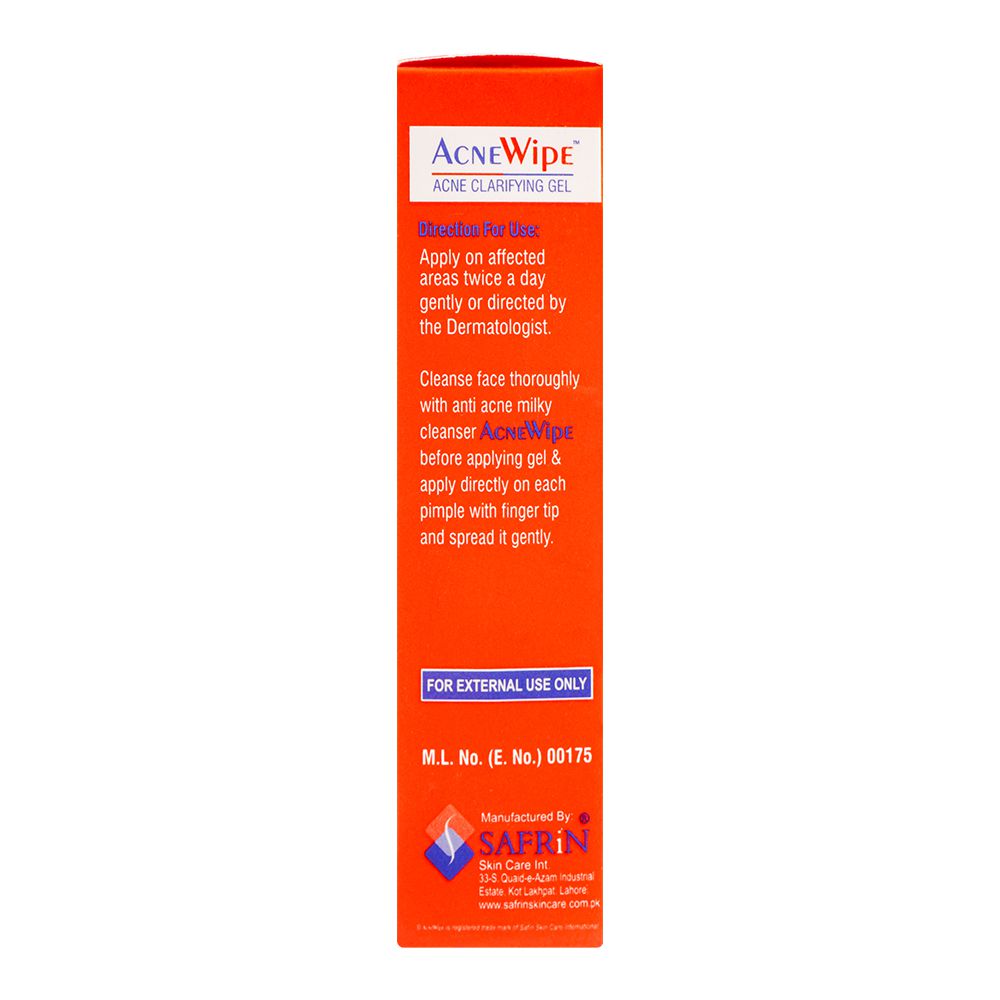 Safrin Skin Care Acne Wipe Clarifying Gel, 15g product image 3 - Bolanclinic