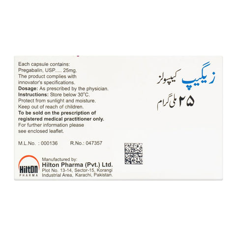 Hilton Pharma Zeegap Capsule, 25mg, 14-Pack product image 2 - Bolanclinic