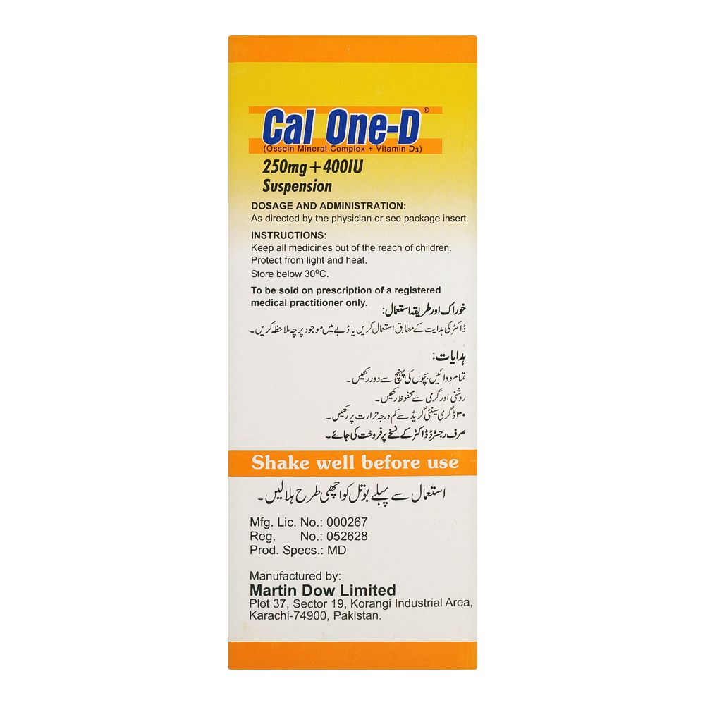 Martin Dow Cal One-D Suspension, 120ml product image 3 - Bolanclinic