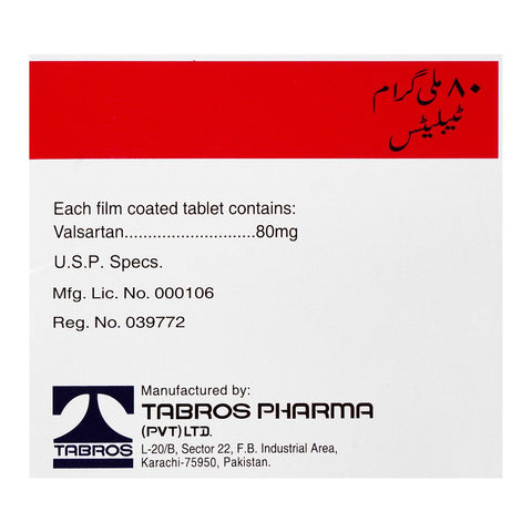 Tabros Pharma Valtec Tablet, 80mg, 28-Pack product image 3 - Bolanclinic