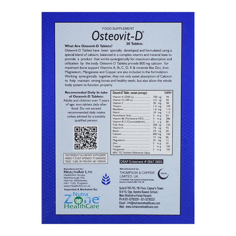 Nutra Zone Healthcare Osteovit-D Tablet product image 2 - Bolanclinic