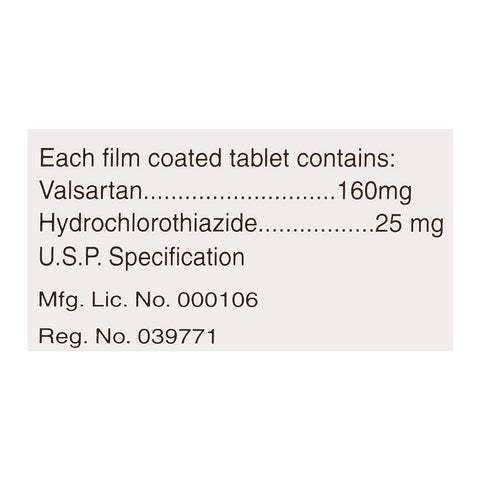 Tabros Pharma Co-Valtec Tablet, 160/25mg, 28-Pack product image 3 - Bolanclinic