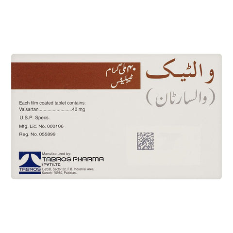 Tabros Pharma Valtec Tablet, 40mg, 28-Pack product image 2 - Bolanclinic