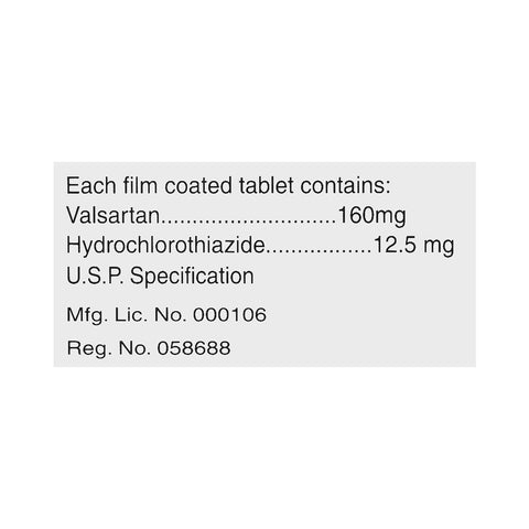 Tabros Pharma Co-Valtec Tablet, 160/12.5mg, 28-Pack product image 3 - Bolanclinic