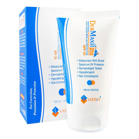 Safrin Skin Care Dermaxil Ultra Moisturiser With UV Protector, SPF-35, 100ml product image - Bolanclinic