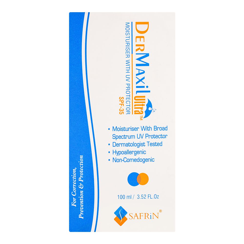 Safrin Skin Care Dermaxil Ultra Moisturiser With UV Protector, SPF-35, 100ml product image 2 - Bolanclinic
