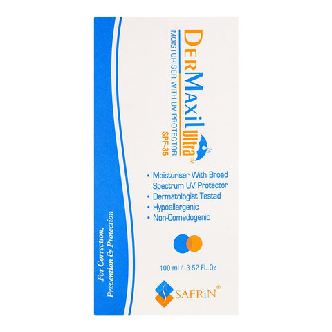 Safrin Skin Care Dermaxil Ultra Moisturiser With UV Protector, SPF-35, 100ml product image 2 - Bolanclinic