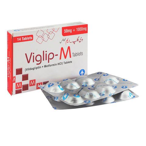 ATCO Laboratories Viglip-M Tablet, 50mg+1000mg, 14-Pack product image - Bolanclinic
