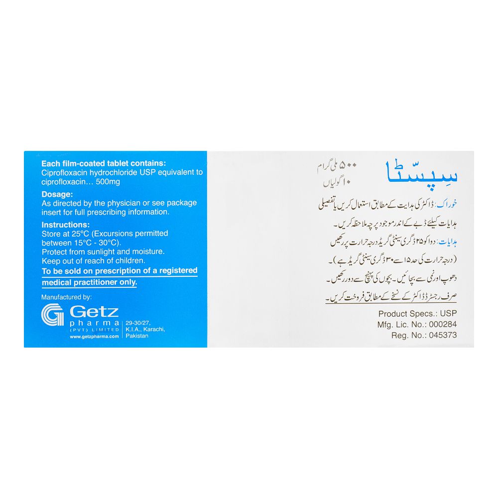 Getz Pharma Cipesta Tablet, 500mg, 10-Pack product image 3 - Bolanclinic