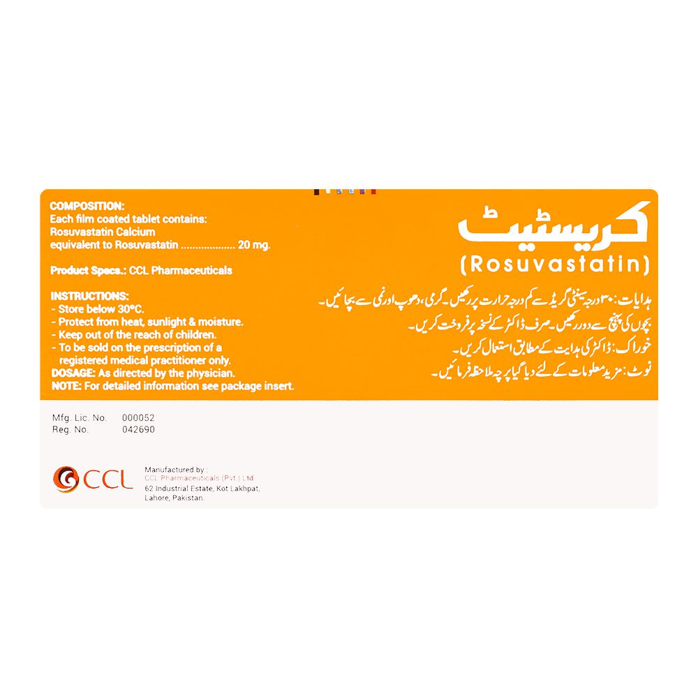 CCL Pharmaceuticals Crestat Tablet, 20mg, 10-Pack product image 2 - Bolanclinic