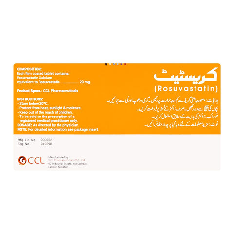 CCL Pharmaceuticals Crestat Tablet, 20mg, 10-Pack product image 2 - Bolanclinic