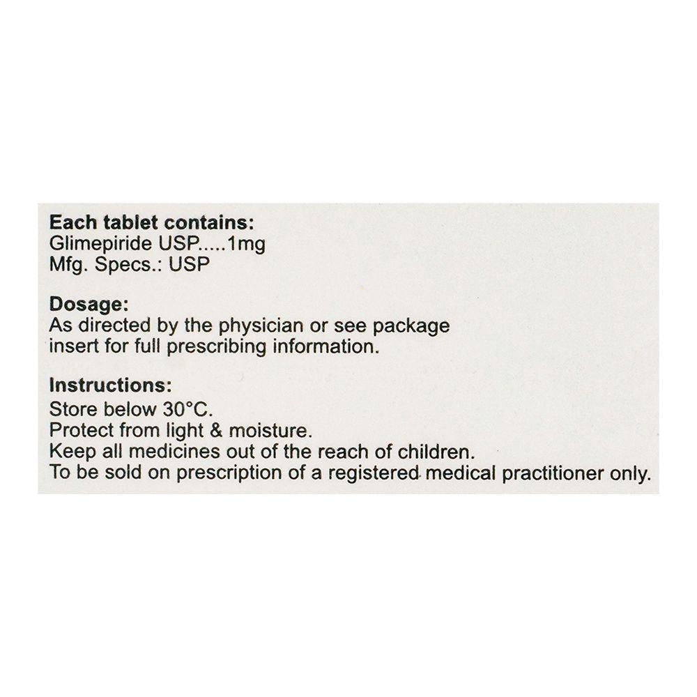 High-Q Pharmaceuticals Zeenaryl Tablet, 1mg, 20-Pack product image 3 - Bolanclinic