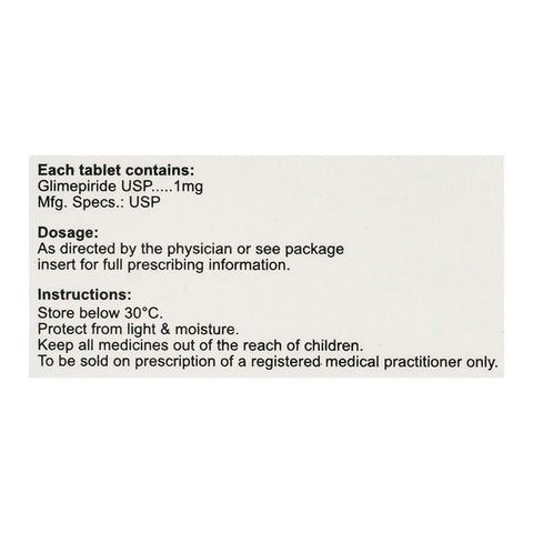 High-Q Pharmaceuticals Zeenaryl Tablet, 1mg, 20-Pack product image 3 - Bolanclinic
