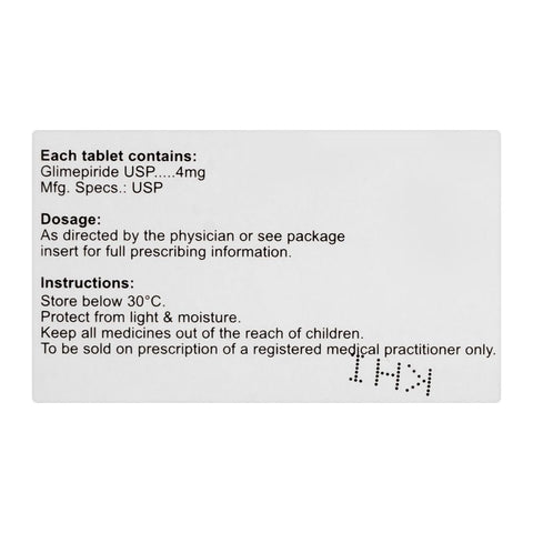High-Q Pharmaceuticals Zeenaryl Tablet, 4mg, 20-Pack product image 3 - Bolanclinic